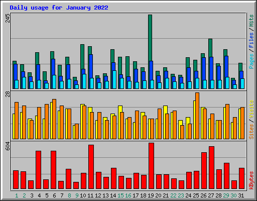 Daily usage for January 2022