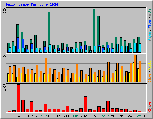 Daily usage for June 2024
