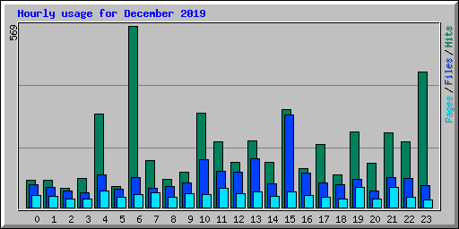 Hourly usage for December 2019