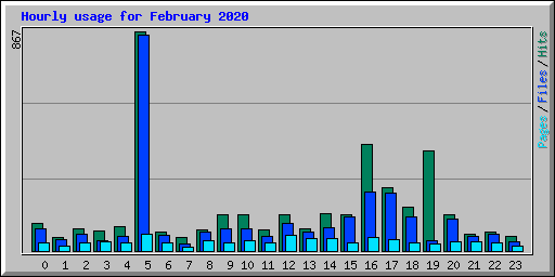 Hourly usage for February 2020