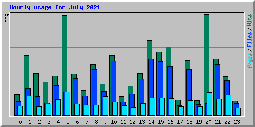 Hourly usage for July 2021