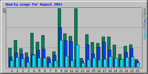Hourly usage for August 2021