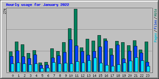 Hourly usage for January 2022