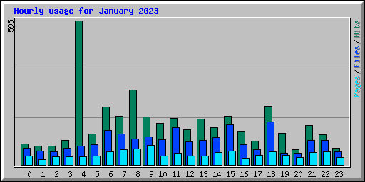Hourly usage for January 2023