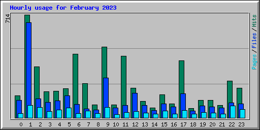 Hourly usage for February 2023