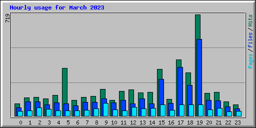 Hourly usage for March 2023