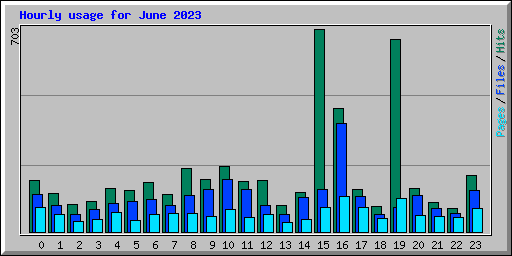 Hourly usage for June 2023