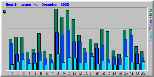 Hourly usage for December 2023