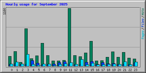 Hourly usage for September 2025